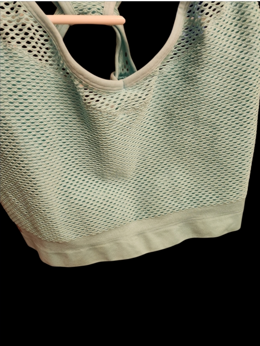 Light Mint Mesh Crop Tank Top